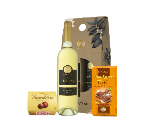 מארז יין לבן ושוקולדים – שאטו כרמל